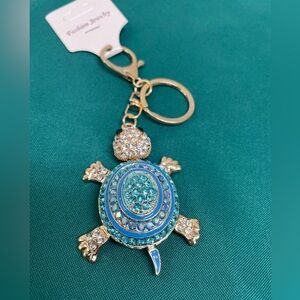 💙 Blue and Gold Turtle Keychain